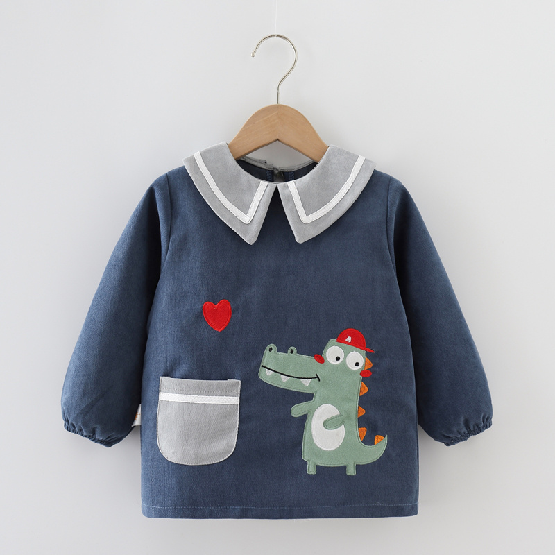 Baby hood clothes autumn and winter outside wearing cute male pagoda plus suede thickened baby warm and warm without cap cotton padded jacket for winter