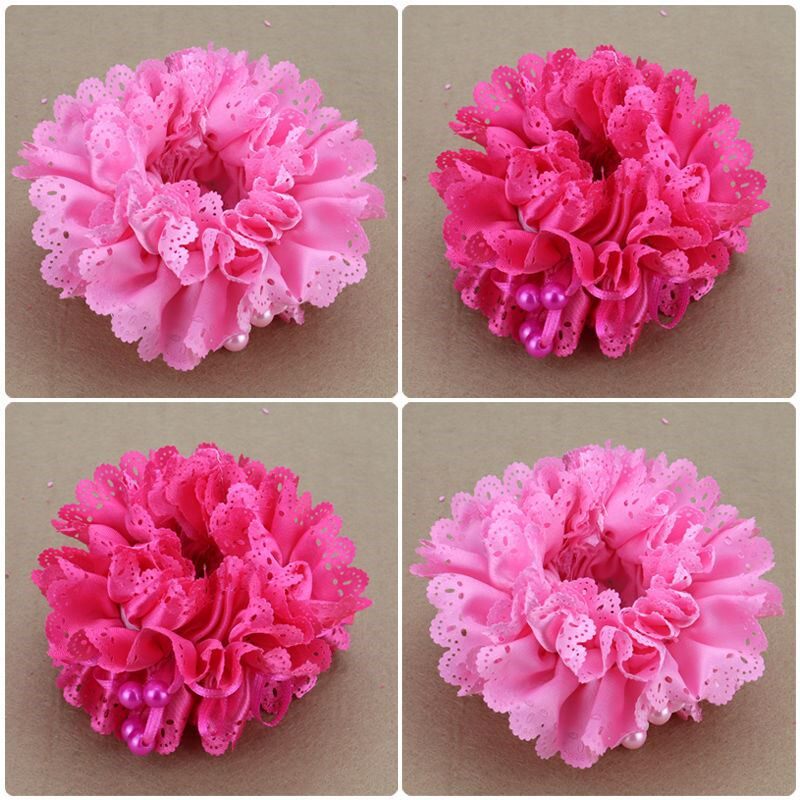 Children's cute head flower hair accessories princess little girl ball hair ring girl flower hair ring tied hair rubber band
