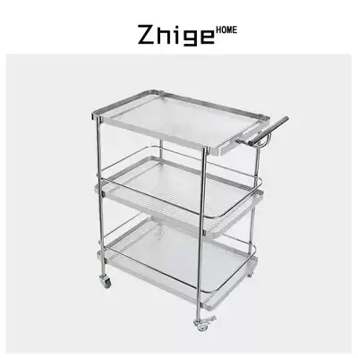Nordic household INS stainless steel Changhong glass storage trolley dining car dining room wine truck three-layer trolley