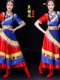 Tibetan Dance Performance Costumes, Ethnic Minority June 1St Performance Outfits, Tibetan Zompa Detachable Sleeve Square Dance Set