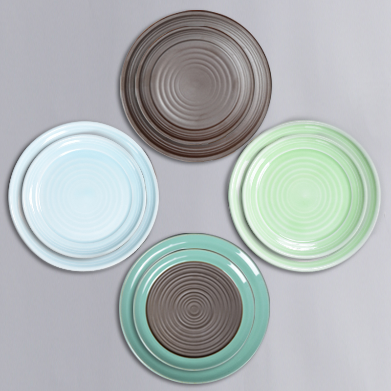Ceramic move tray bottom plate of the base size of circular tap creative elder brother up with celadon pot special water pans