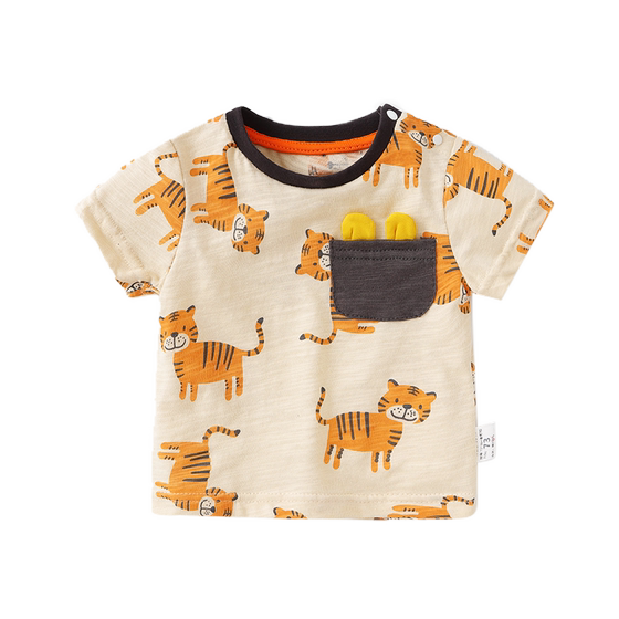 Baby summer clothes short-sleeved T-shirt cartoon printed boy 2-3 years old 1 summer children's baby girl jacket