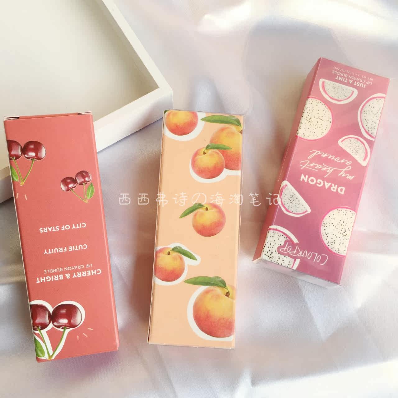 colosurpop Carla Bubbles Fruit lipstick Lipstick Pen Cap Box Mid Color Pearl round jade Flowers Hearts students