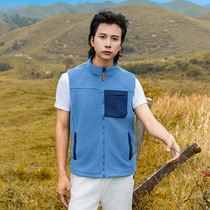 Fleece jacket vest for men and women in spring autumn and winter warm polar fleece vest outdoor vest large size fleece sleeveless vest outer
