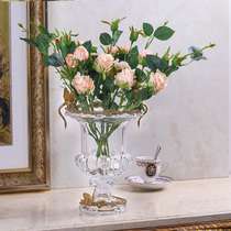 Eurostyle crystal vase Water raising transparent glass Living room Extravagant American Home Table Decoration Dried Flower Flower Arrangement Pendulum
