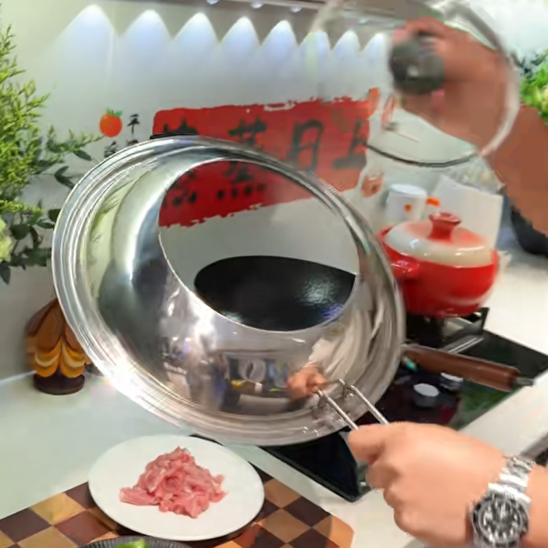 Stainless Steel Transparent Pot Lid, Oil-Proof, Non-Hot to the Touch, Can Be Hung, Universal Frying Pan Lid, Non-Stick Pan Lid Stainless Steel Transparent Pot Lid, Oil-Proof, Non-Hot to the Touch, Can Be Hung, Universal Frying Pan Lid, Non-Stick Pan Lid