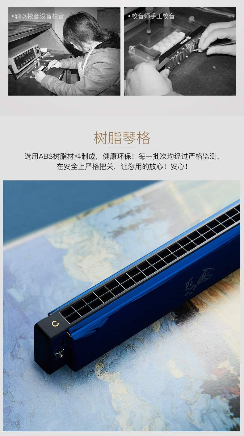 Harmonica 24 lỗ dành cho người lớn mới bắt đầu học sinh trẻ em nam và nữ chơi nhạc cụ đa âm c giai điệu piano - Nhạc cụ phương Tây guitar điện