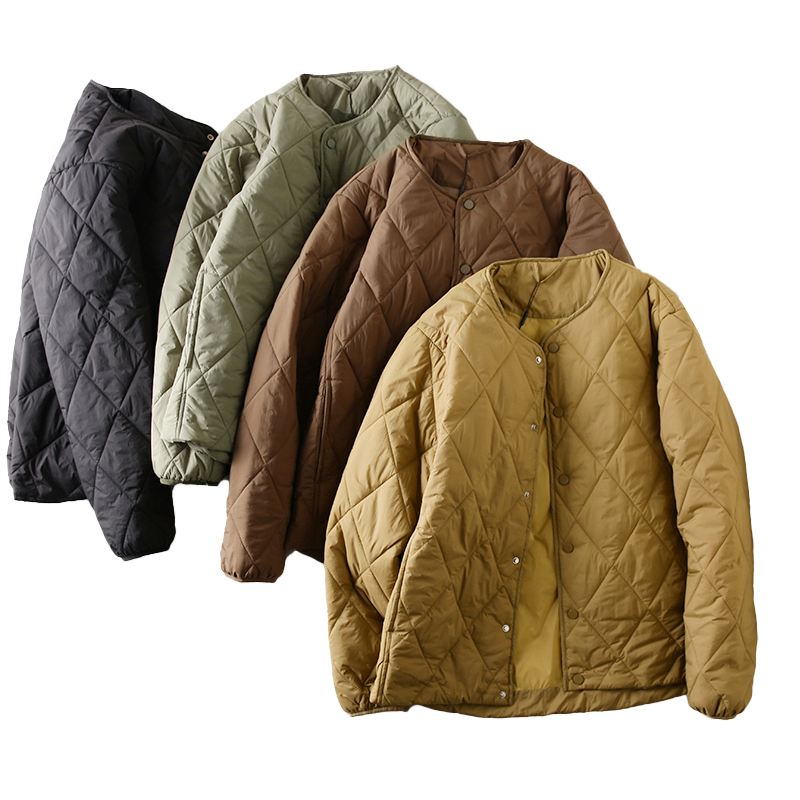 Italian Light Luxury! Vintage Layered Simple Collarless Thickened Diamond-Patterned Warm Cotton Coat for Couples, Men and Women