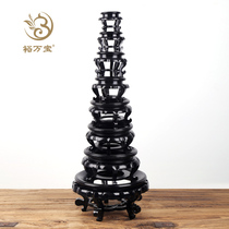 High-legged big gourd base bracket resin hollow handicraft shelf round double-layer natural gourd base decoration