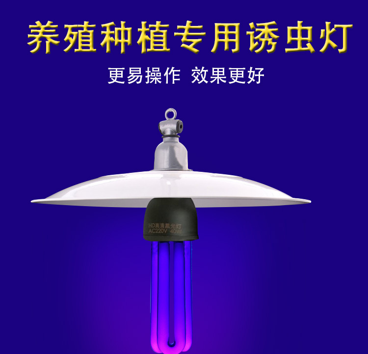 Ac220V3U Purple Light Insect Trap Black Light Pond Insecticide Lamp Catching Insect Lamp Catching Insect Cover Lamp Centipede Lamp