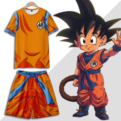 Dragon Ball Short-Sleeved T-Shirt for Men, Cosplay Sun Wukong and Turtle Immortal, Anime Merchandise Half-Sleeve T-Shirt, Summer Shorts Set