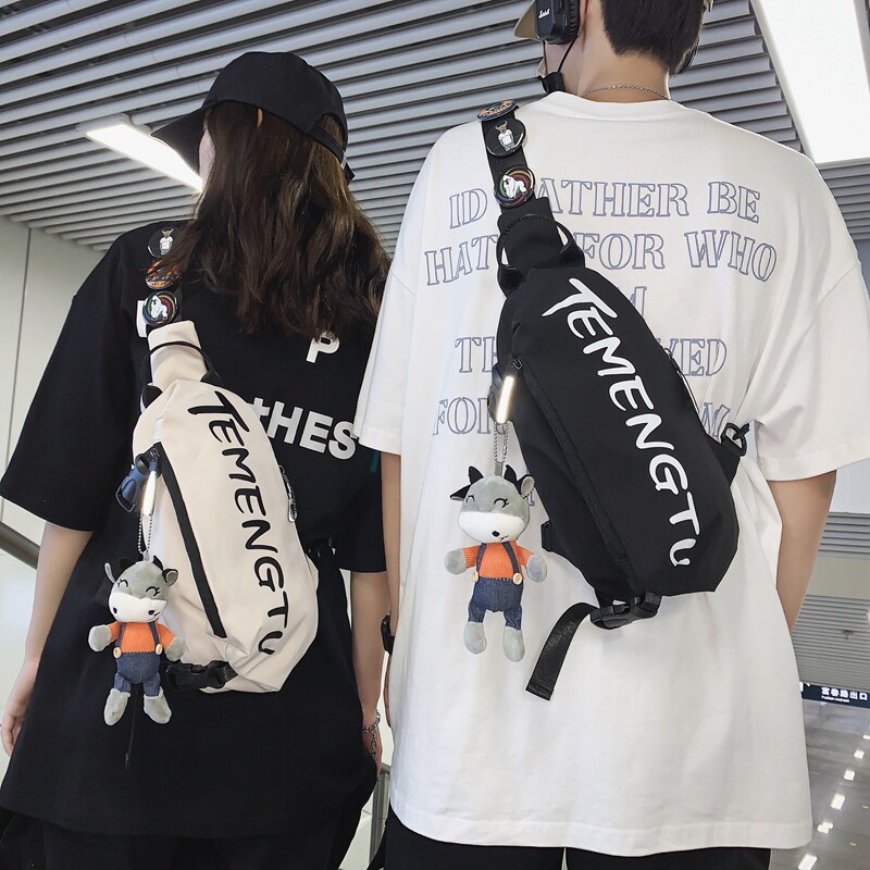 Chest Bag Men Ins Tide Card Sports Students Single Shoulder Bag Boys'S Bag Fashion Small Bag Women 2021 New Slanted Satchel Bag