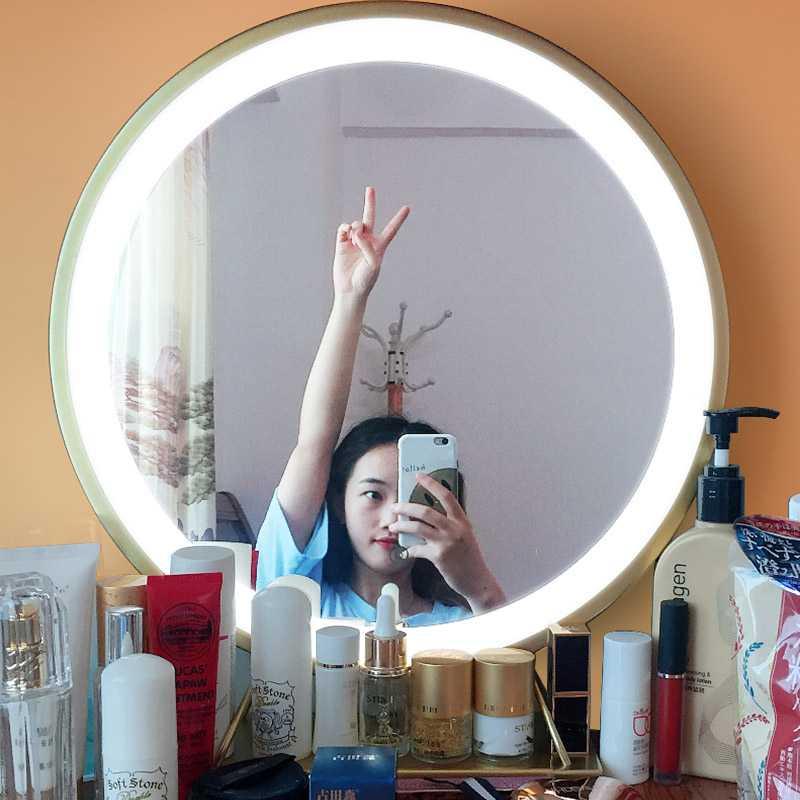 LED Touch Screen Makeup Mirror Tabletop Cosmetic Mirror