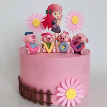 New cute letter pig PVC doll car decoration cake decoration lover LOVE dessert table cartoon pig
