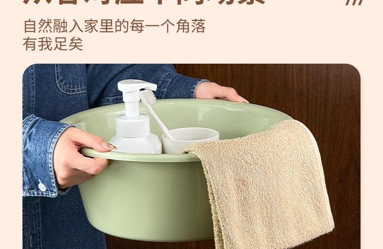 加厚家用洗脸盆洗衣服大小号学生宿舍多用盆洗衣盆圆形耐用塑料盆详情8