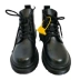 ins Martin boots của nam giới da đen đôi giày cao cổ ngắn phong cách Hồng Kông giày da cao cấp kiểu dáng của Anh - Giày ống