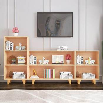 New direct sale children's solid wood bookcase, living room bookcase, student simple bookcase, home creative storage cabinet, combination