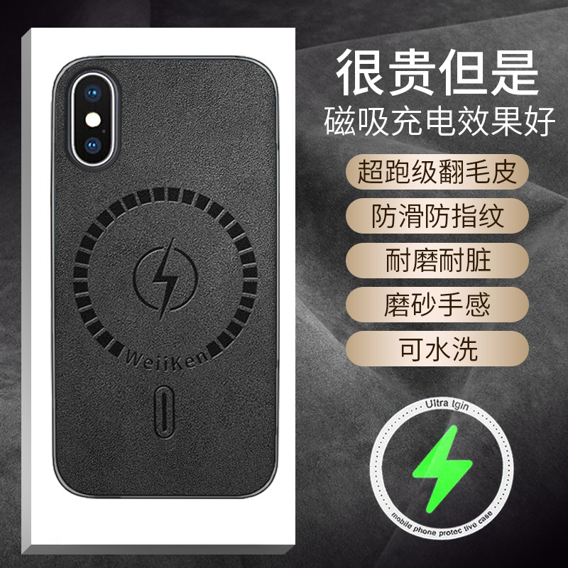 Suitable for Apple X Phone Case, Apple XS Car Magnetic Mount, Apple XS Max Suede Leather, Apple Xr Strong Magnet, Apple 8 Protective Case, Apple 8 Plus Protective Cover, Se2 Radiator, New Se3 Business Model