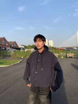 Hope Shop Korean Style Summer Outdoor Loose Short Sun Protection Clothing for Men and Women Casual Hooded Retro Loose Jacket