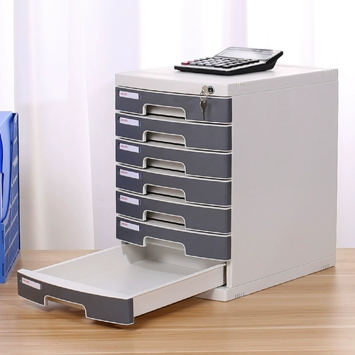 Deli Desktop File Cabinet Office с пластиковым замком пластикового шкафа с утолщенным шестиверительными архивными шкафами A4 Классификация ящика данных, семислойные большие кассовые принадлежности для хранения.