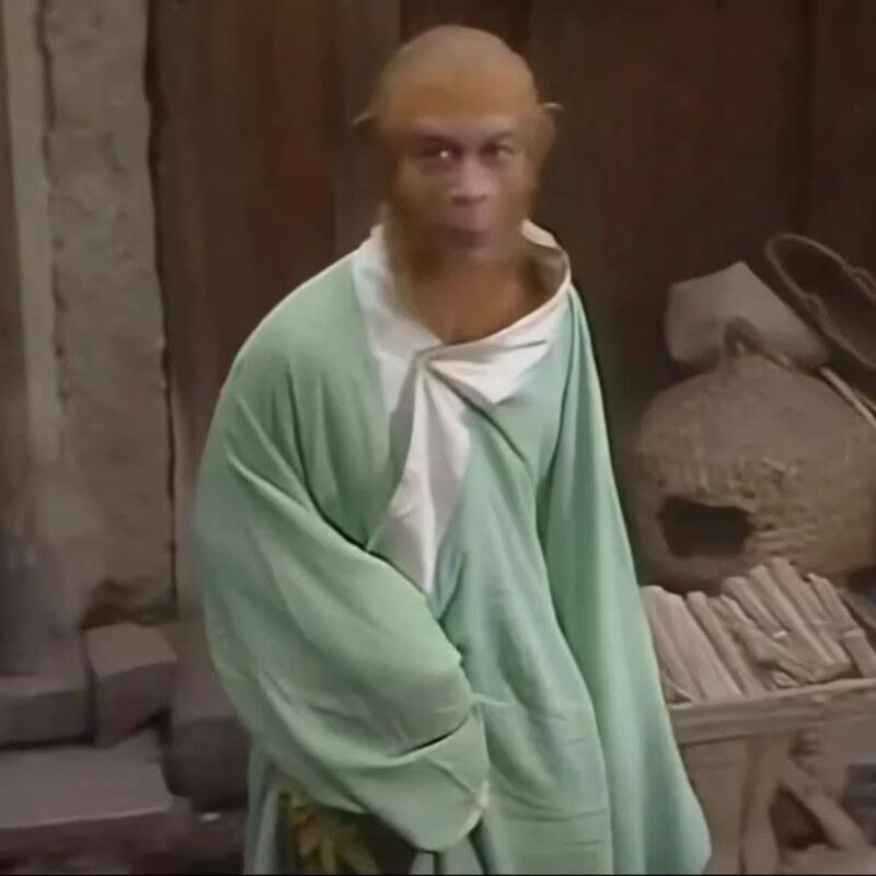 In-Stock Sun Wukong Style Green Fleece-Lined Robe Pajamas Long Gown Monkey King Loungewear Cotton-Padded Sleepwear