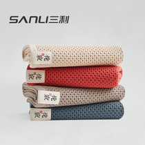 Sanli pure cotton gauze towel 2 Japanese-style face washing household adult water absorption quick-drying soft small face towel without hair loss