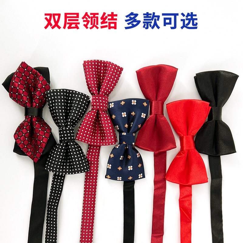 Child collar boy girl girl's double Yinglun gown shirt collar flower primary school student performing butterfly knot red black-Taobao