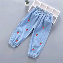 Small-Medium Girl Pants Spring Autumn Season Baby Mosquito-Proof Pants Childrens Pants Childrens Lantern Long Pants Slim Loose Tide