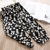 Childrens anti-mosquito pants boy cotton silk light cage pants for children Summer thin underpants girls casual cartoon long pants