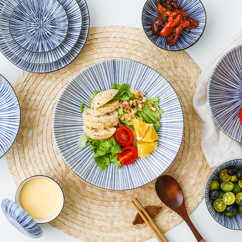 The fawn field'm Japanese imports of ceramic tableware gradient ten grass 2 people eat dishes suit Japanese bowl plate tableware