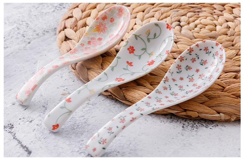 Pottery and porcelain spoon stir small spoon, spoon meal imported from Japan Japanese and wind ceramic spoon, run out of a spoon, run a spoon