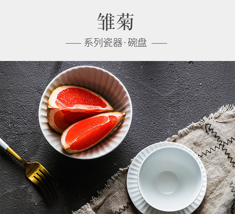 The fawn field'm Japanese imports of ceramic tableware under The glaze color fruit bowl bowl Daisy flat plate