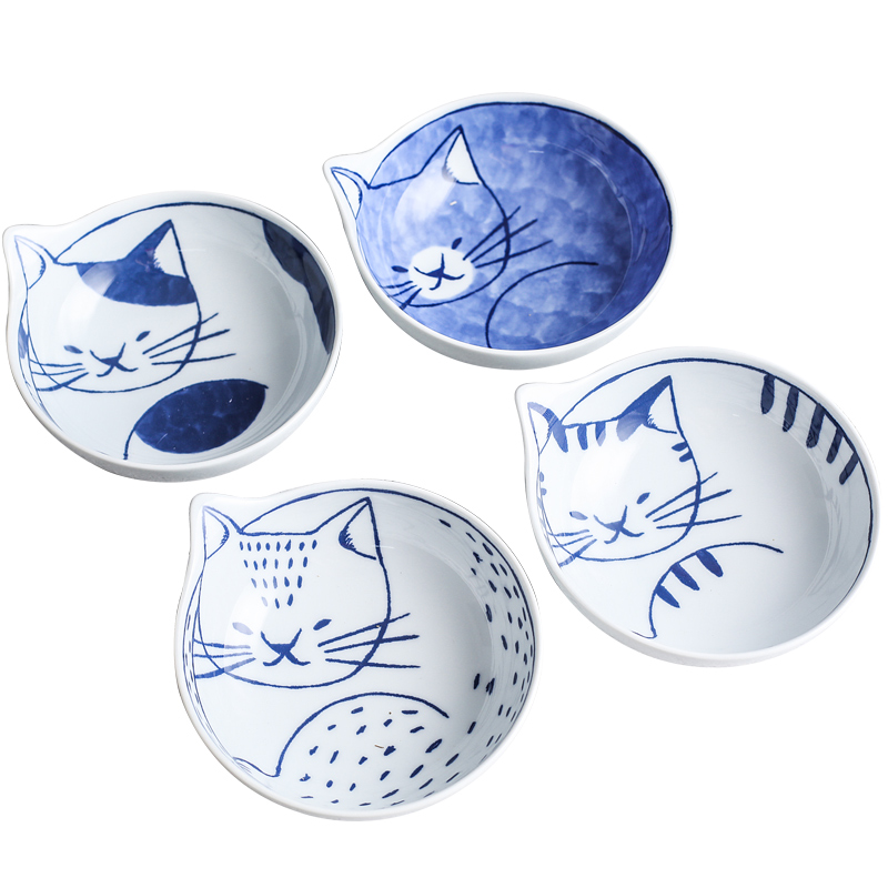 The fawn field'm ceramic tableware imported from Japan Japanese express cat rainbow such as bowl under The glaze color suits for your job dip bowl