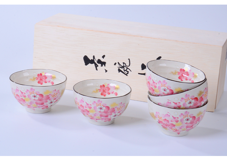 The fawn field'm imported from Japan and blue water flowers, ceramic rice bowl wedding gift box housewarming gift set