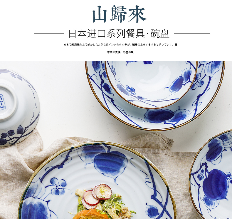 The fawn field'm mountain return ceramic tableware imported from Japan Japanese suits for breakfast salad bowl dish dish dish bowl