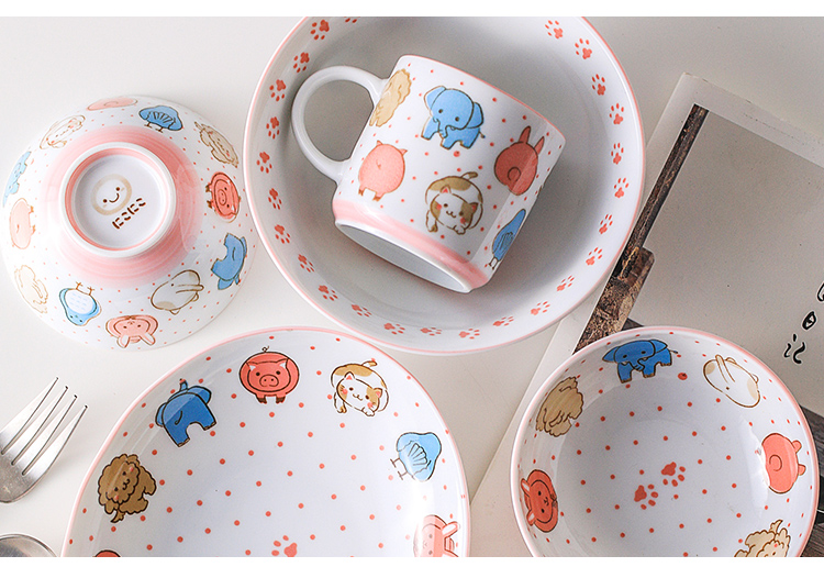 The fawn field'm Japan imported ceramic dish dish children express cartoon baby baby tableware Japanese small bowl