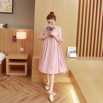 200 pounds fat mm2019 new summer clothes loose plus size sweater maternity dress long skirt fashion trend