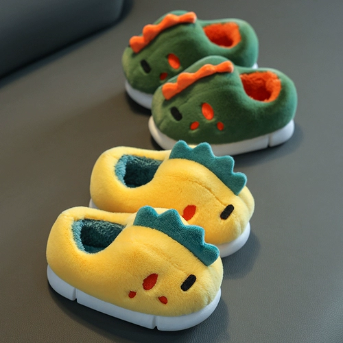 Детские зимние тапочки для мальчиков, нескользящая удерживающая тепло мультяшная детская детская сумка