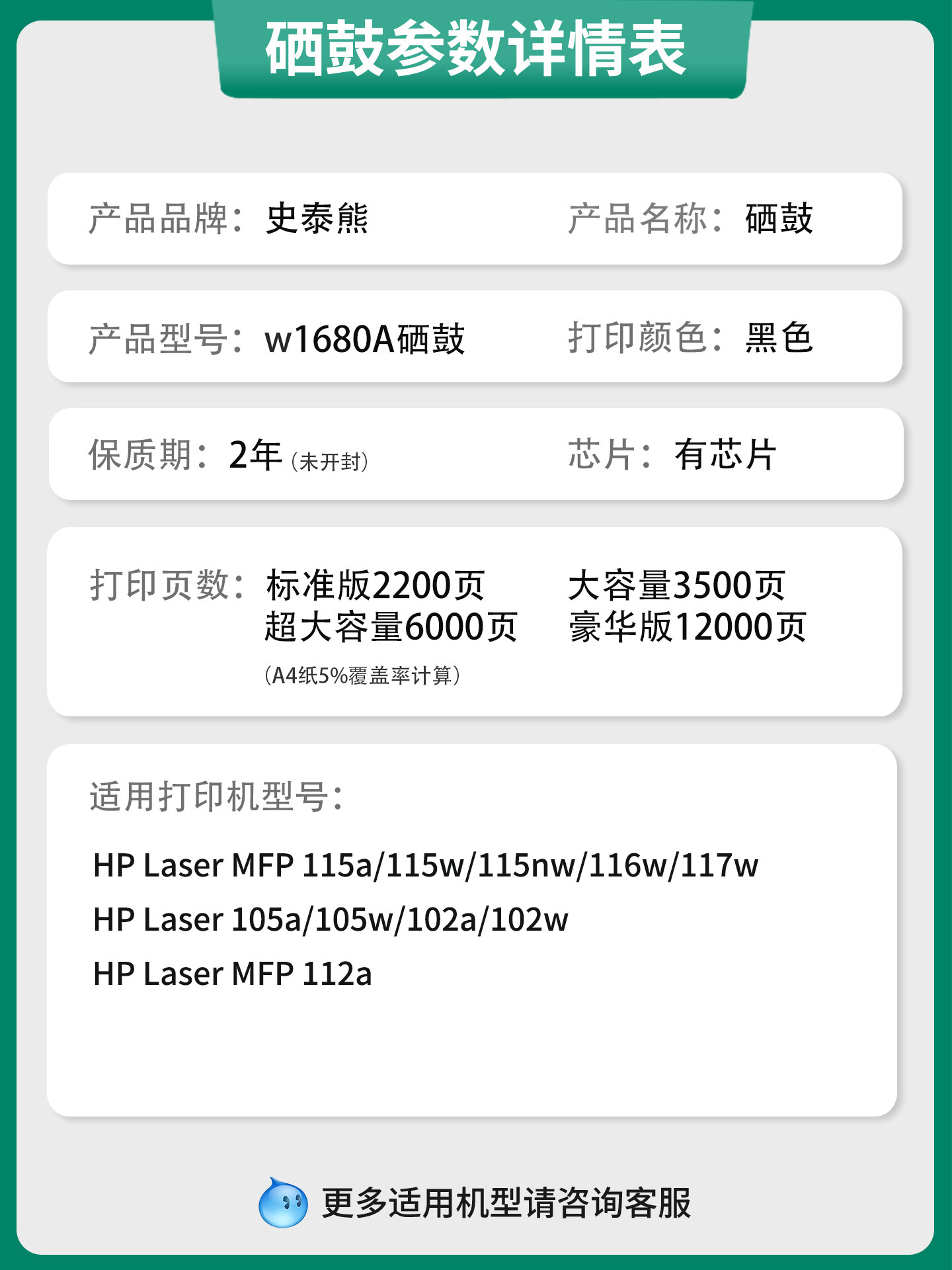 Original Star Bear Toner Cartridge Compatible with Hp 115W Toner Cartridge Hp117W Toner Cartridge 116W Ink Cartridge Powder Cartridge Laser Mfp 102W/105A/115A/Nw Printer W1680A/168A Toner Powder