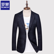 Romon spring new small suit mens Korean version of the top suit mens jacket casual slim British style single west