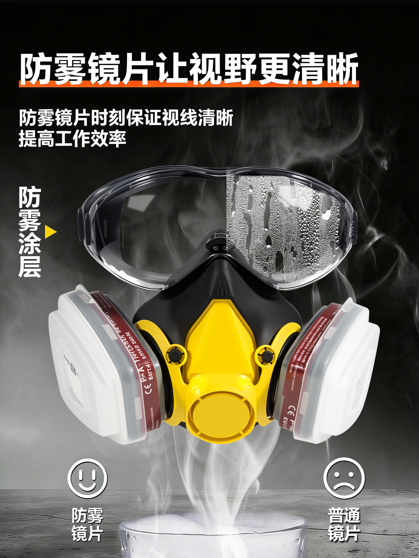 Bean-Shaped Anti-Toxic Mask, Face Mask, Bean-Shaped Anti-Formaldehyde Handmade Protective Mask for Spray Painting, Specialized Protection Against Chemical Gases for Women