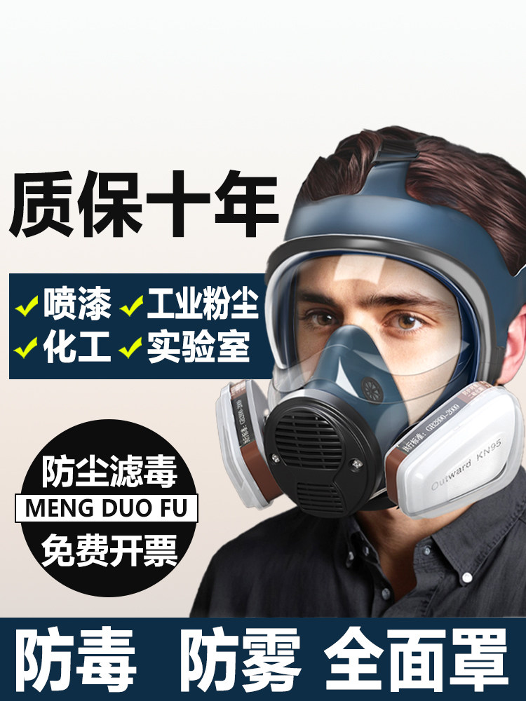 Dust-Proof Gas Mask, Full-Face Mask, Anti-Dust, Anti-Toxic Ammonia, Chemical Gas Mask, Spray Paint Special Self-Priming Filter Type