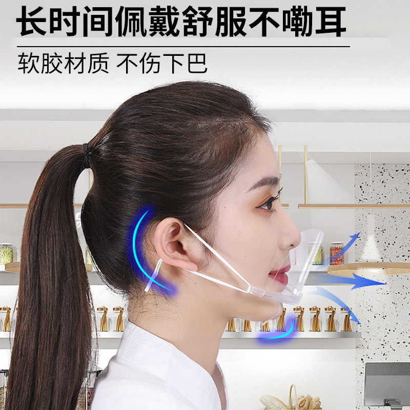透明口罩餐饮专用食品厨师烧菜防飞沫厨房食堂防雾卫生防口水唾沫