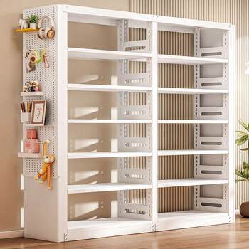 Storage rack storage room family hole plate steel bookshelf storage children's home floor bookcase multi-layer picture book rack