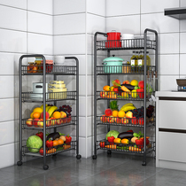 Thickened kitchen vegetable and fruit basket shelf Floor-to-ceiling multi-layer mobile clip storage rack Household dish rack