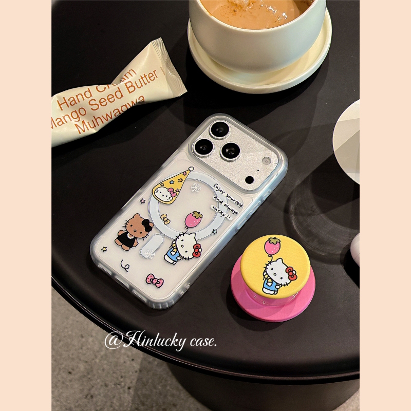 Hinlucky Cute Cartoon Cat Strawberry Balloon Magnetic Stand Suitable for Apple 17 Phone Case iPhone 16 Pro Max Skin-Feel Matte 15 New Model 14 Anti-Drop Protective Case 13 Super Pretty Hinlucky Cute Cartoon Cat Strawberry Balloon Magnetic Stand Suitable for Apple 17 Phone Case iPhone 16 Pro Max Skin-Feel Matte 15 New Model 14 Anti-Drop Protective Case 13 Super Pretty