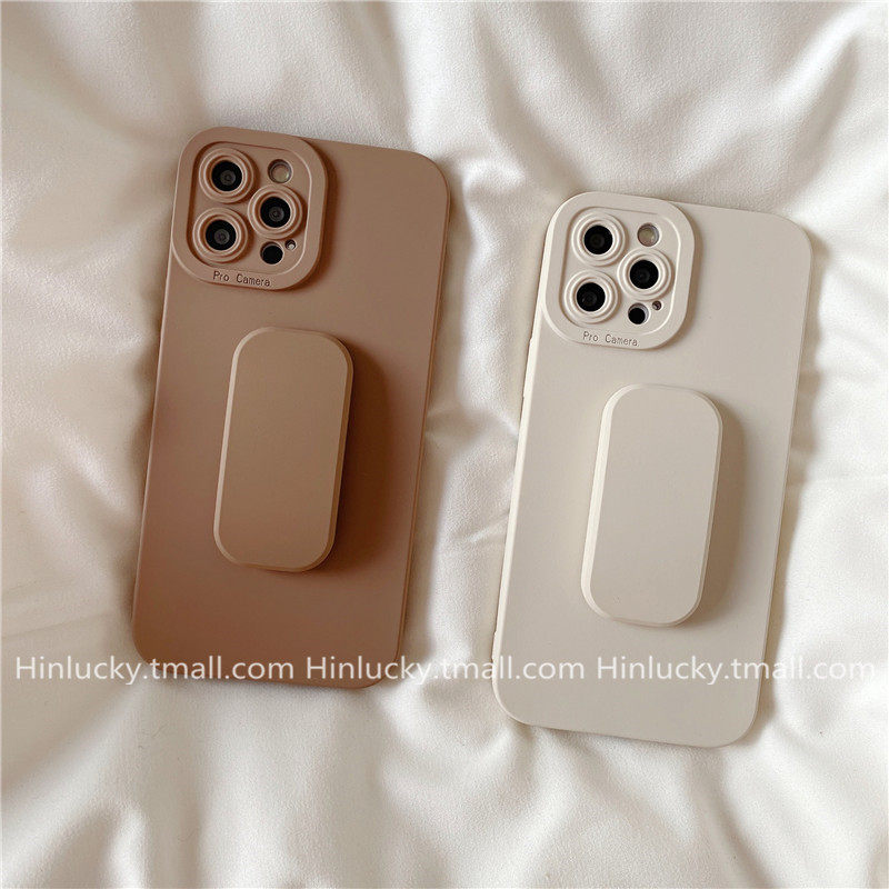 hinlucky Minimalist Plain Push Pull Stand for iPhone 13promax iPhone 11 Cell Phone Case XR Xsmax 8plus Japan Korea Defense