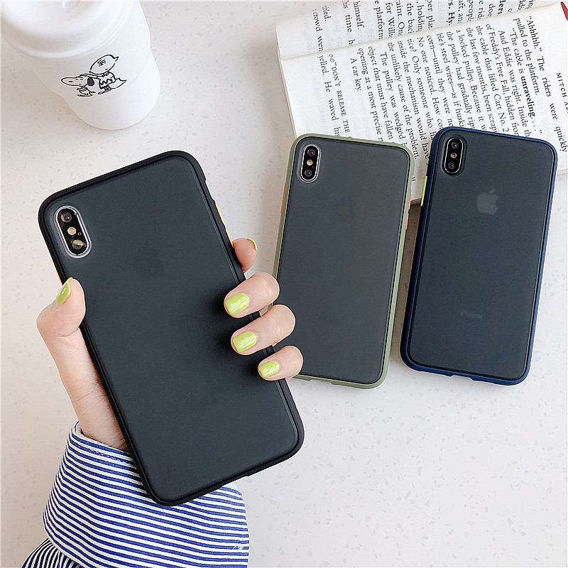 韩国简约撞色磨砂11pro max苹果x手机壳xr/xs max/iphone7/8plus全包边软壳8x防摔保护套男女款潮