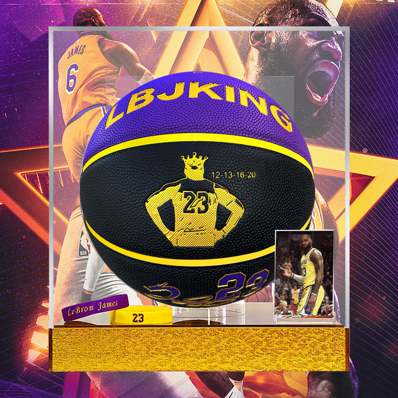 Authentic American James Basketball Signature Co-Branded 23 Lakers Engraved Commemorative Limited Edition Outdoor Pu No. 7 Ball