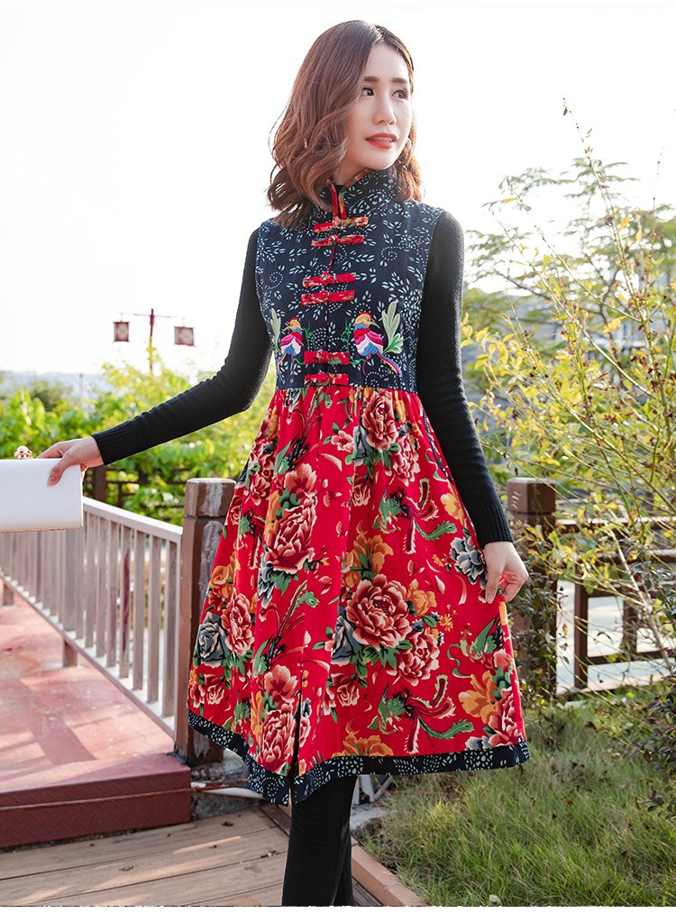 Mùa xuân 2019 của phụ nữ cotton và vải lanh kích thước lớn dài vest vest vest quốc gia áo gió áo vest du lịch - Áo vest áo khoác nữ cá tính